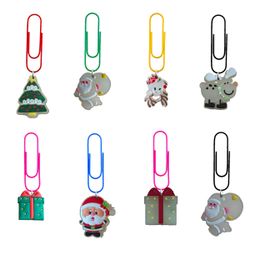 Charms Fluorescent Christmas Cartoon Paper Clips Funny For School Office Supply Student Stationery Bookmarks Paperclips Colorf Paginat Otmhf