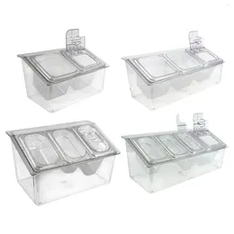 Plates Chilled Condiment Server Party Garnish Transparent Bar Accessories Caddy Tray Keeping Cool Fresh