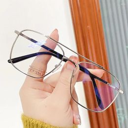 Sunglasses Eyeglasses Double Beam Metal Frame Spectacles Optical Eyewear Blocking