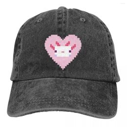 Ball Caps Summer Cap Sun Visor Axolotl Love Hip Hop Heart Cowboy Hat Peaked Hats