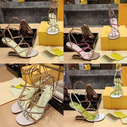 Designer Sandals Fashion Wedge Heels Sexy Thin Belt Women Dress Shoes Genuine Leather Ankle Strap Buckle 9cm High Heel Open Toe Party Shoe 2024