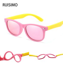 Ruisimo mode barn solglasögon barn polariserade sol pojkar flickor glasögon silikon säkerhet baby nyanser uv400 glasögon l2405