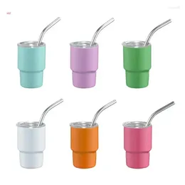 Water Bottles Stainless Steel Vacuum Tumbler Travel Mug With Lid And Straw Reusable 2oz Car Cup Small Bottle Ice Coffee