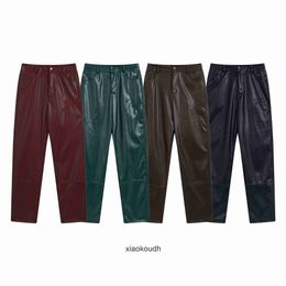 Pantaloni di design di fascia alta Rhude per la lettera di moda autunno/inverno ricamato pantaloni in pelle hip hop casual con etichette originali 1: 1