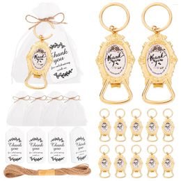 Party Favour 6Pcs Gold Bottle Opener Keychains Birthday Baby Shower Return Gifts Wedding Souvenir For Guests Supply