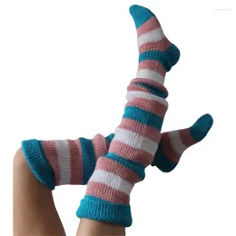 Women Socks S Cable Knitted Thigh High Boot Extra Over The Knee Winter Long Stockings Y2k Streetwear