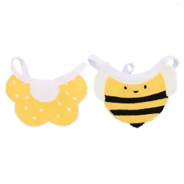 Dog Apparel 2 Pcs Pet Bib Comfortable Scarf Decor Bee Collar Boy Puppy Accessories Dogs