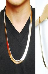Golden Chain Boutique 1cm Flat /Dragon Bone Retro Copper Hip Hop Herringbone Necklace Metal Women Men Jewelry6591075
