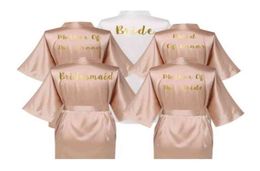 Rose Gold Satin Silk bride robe Wedding Robe Bridesmaid Bride Dressing Gown bridesmaid robes6864637