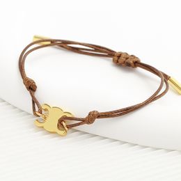 Luxury Bracelets Adjustable For Women 18K Gold Plated Desinger Charm Bracele With Fashion Leather Jewelry For Party Brithday