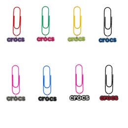 Charms Clog Letter Flower 8 Cartoon Paper Clips Novelty Book Marker For Kids Bookmark Clamp Desk Accessories Stationery School Bookmar Otu84