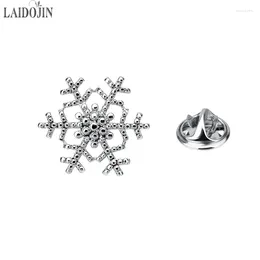 Brooches LAIDOJIN Silver Plated Snowflakes Mens Coats Lapel Pin Pins Fine Gift For Womens Hats Bags Dress Accessories