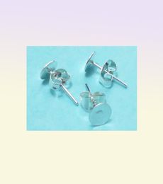30pcs Earring accessories studs blank base setting tray wButterfly earrings back Stopper flat head Pins Needles Posts Gluing on9683465