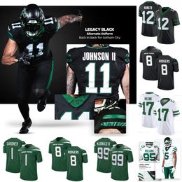 Aaron Rodgers Football Jerseys custom New men women youth York Ahmad Sauce Gardner Garrett Wilson custom Breece Hall jets Zach Wilson Lazard Joe Namath