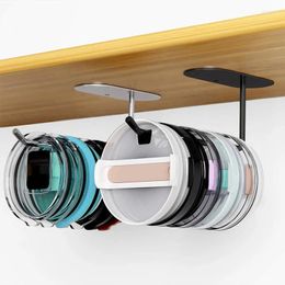 Kitchen Storage Punch-Free Cup Lids Organisers Under-Cabinet Tumbler Holder Mug Lid Hook Cover Rack Organiser