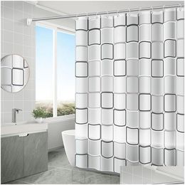 Shower Curtains Bathroom Curtain 3D Waterproof Hook Mildew Proof Peva Bath Home Environmental Toilet Door Drop Delivery Dhrlh