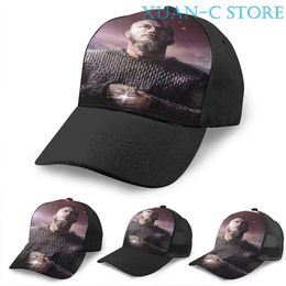 Ball Caps Ragnar Lothbrok Basketball Cap(5) Men Women Fashion All Over Print Black Unisex Adult Hat