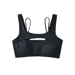 Women's Tanks White Crop Tops Woman 2024 Summer Outfit Y2k Cute Tank Women Cut Out Sexy Korean Fashion Halter Top Pink