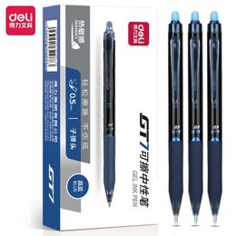 Deli 12Pcs Erasable Neutral Pens 0.5mm Gel Pens Black Blue Ink Supplies School Office Stationery GT7 240517