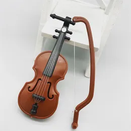 Decorative Figurines Violin Model Easy Storage Home Small Decoration Crafts Mini Good-looking Simulation Brown