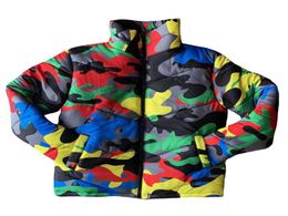 Women Men Winter Turtleneck Down Coat Colourful Camouflage Printed Puffer Jacket Warm Thicken Padded Full Zipper Outwear S4XL7196738