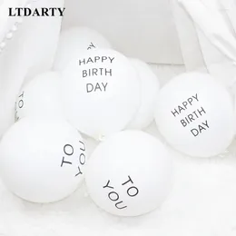 Party Decoration 10pcs/12inch White Happy Birthday Balloon HAPPYBIRTHDAYTOYOU Round Printing Latex Baby Shower