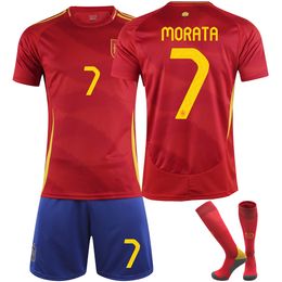 Spain soccer Jersey 2024 Eurocup football shirt No. 9 Garvey 26 Pedrie 7 Morata 16 Rodri football suit KIDS MEN football kit