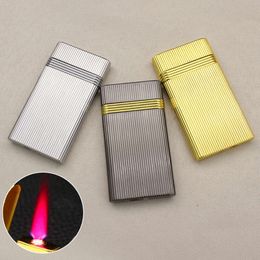 Xf4001 New High End Windproof Red Flame Lighter Metal Brushed Personalised Iatable Igniter Cigarette Wholesale