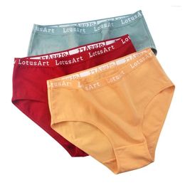 Women's Panties Cotton Crotch Seamless Briefs Soft Mid Waist Elastic Women Letter Underwear Underpants