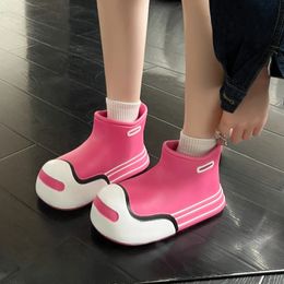 Rain Boots Womens Waterproof Rubber Shoes Cute Childrens Rain Boots Comfortable Garden Work Shoes Kawaii Short Boot Botas 240514