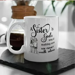 Mugs 1pc 11oz/330ml Coffee Mug A Sister Is God's Gift For Friends Colleagues Family Drinker Lovers