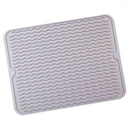 Table Mats Silicone Thickened Baking Tool Foldable Pad Heat Resistant Rectangle Non-Slip Drain Mat Drying Dishes Kitchen Utensils