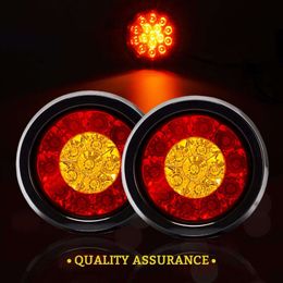 New 12V 24V LED Tail Taillight Rear Brake Light Turn Signal Indicator Stop Lamp For Truck Trailer Caravan 2Pcs Car Lights