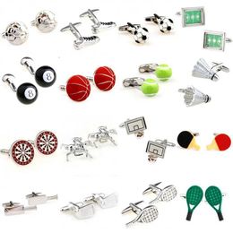 Cuff Links Football shoes basketball tennis bats badminton table tennis golf cufflinks 1 pair free shipping big promotion