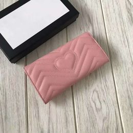 free fashion purses clutch designer brand women wallets genuine leather wallet with box dust bag long wallet 2093