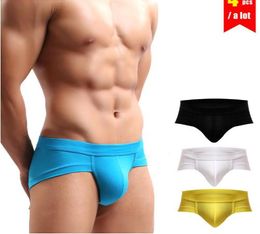 4pcs Lot Mens Briefs Underwear Solid Colour Soft Modal Male Underpants for Men Sexy Underpants Man Slip Cueca Gay Panties Loose6270506