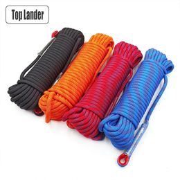 Outdoor 8mm Climbing Rope Rock High Strength Static Survival Emergency Fire Rescue Safety Rope Cord Hiking Accessory Equipment 240517