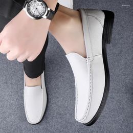 Casual Shoes Elegantes Male Comfortable Shoe Mens Genuine Leather Loafers Stylish Slip On Handmade High Quality Men's Flats