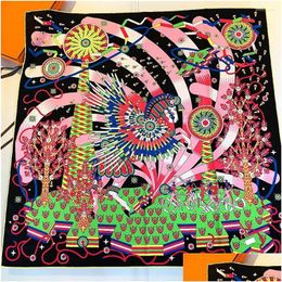 Scarves 2024 Manual Hand Rolled 90Cm Twill Silk Scarf Women Sacrifice Square Echarpes Foards Femme Wrap Bandana Hijab Drop Delivery Fa Ottmn