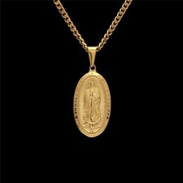 Hot Tide brand Unisex necklace Virgin Mary Pendant jewelry Hipster personality Exquisite Stainless Steel Pendant necklace wholesale 220L