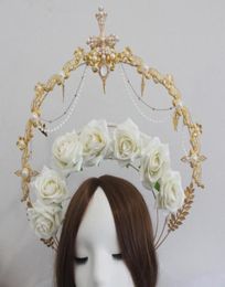Hair Clips Barrettes Vintage Headband Lolita Jewellery Accessories Hollow Flower Crown DIY Materials Halloween Costume Po Props7853418