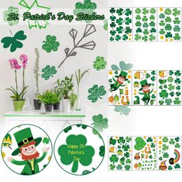 Wall Stickers St. Patrick's Day Window Glass Sticker Party Decoration Cartoon Home Decor For Nursery Room Wall#40