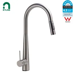 Kitchen Faucets KYLINS Two Function Pull Out Counter Faucet For Sink Gun Grey Surface Single Handle