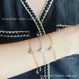 glamorous bracelet for urban beauty Gold Full Diamond Small Skirt Bracelet Women High end Versatile with Original bvilgarly