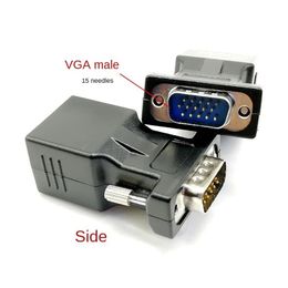 2024 15pin VGA Female To RJ-45 Female Connector Card VGA RGB HDB Extender To LAN CAT5 CAT6 RJ45 Network Ethernet Cable Adapterfor RJ-45