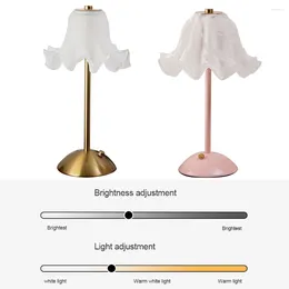 Table Lamps Atmosphere Sense Bedside Light USB Rechargeable 2000mAh Retro Glass Decorative Lamp Touch Control Stepless Dimming