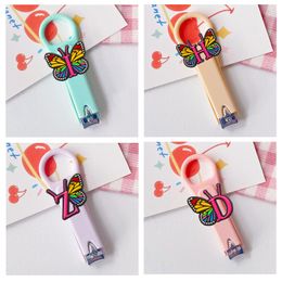 Nail Files Letter Butterfly Cartoon Clippers Stainless Steel Creative Durability Strong Suit For Children Cutter Girls Fingernail Wo Otoj4