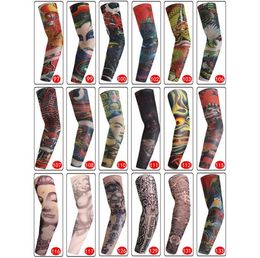 Unisex Elastic Nylon Temporary Fake Tattoo Sleeves Women Men Outdoor Sport Arm Protection Stockings 3D Art Designs4966451