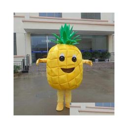 Mascot Halloween Cute Pineapple Costume Top Quality Cartoon Fruit Theme Character Carnival Unisex Adts Outfit Christmas Birthday Par Dhd5Z