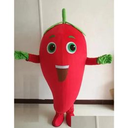 Mascot 2024 Halloween Red Chilli Costume Top Quality Customize Cartoon Theme Character Adt Size Christmas Carnival Festival Fancy Dr Dhcms